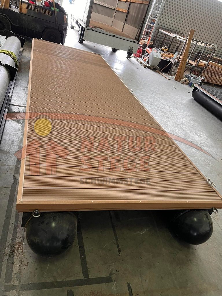 E.06. Floating dock module 6m x 2m with composite covering and round ends